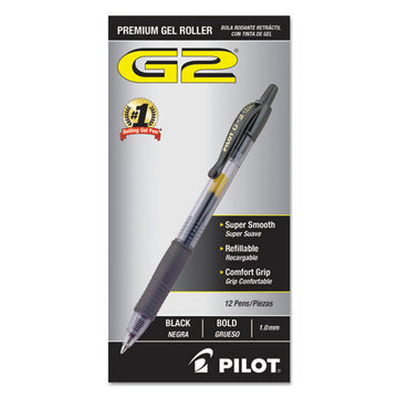Pilot® G2 Premium Gel Pen, Retractable, Extra-fine 0.5 Mm, Black Ink, Smoke Barrel, Dozen freeshipping - TVN Wholesale